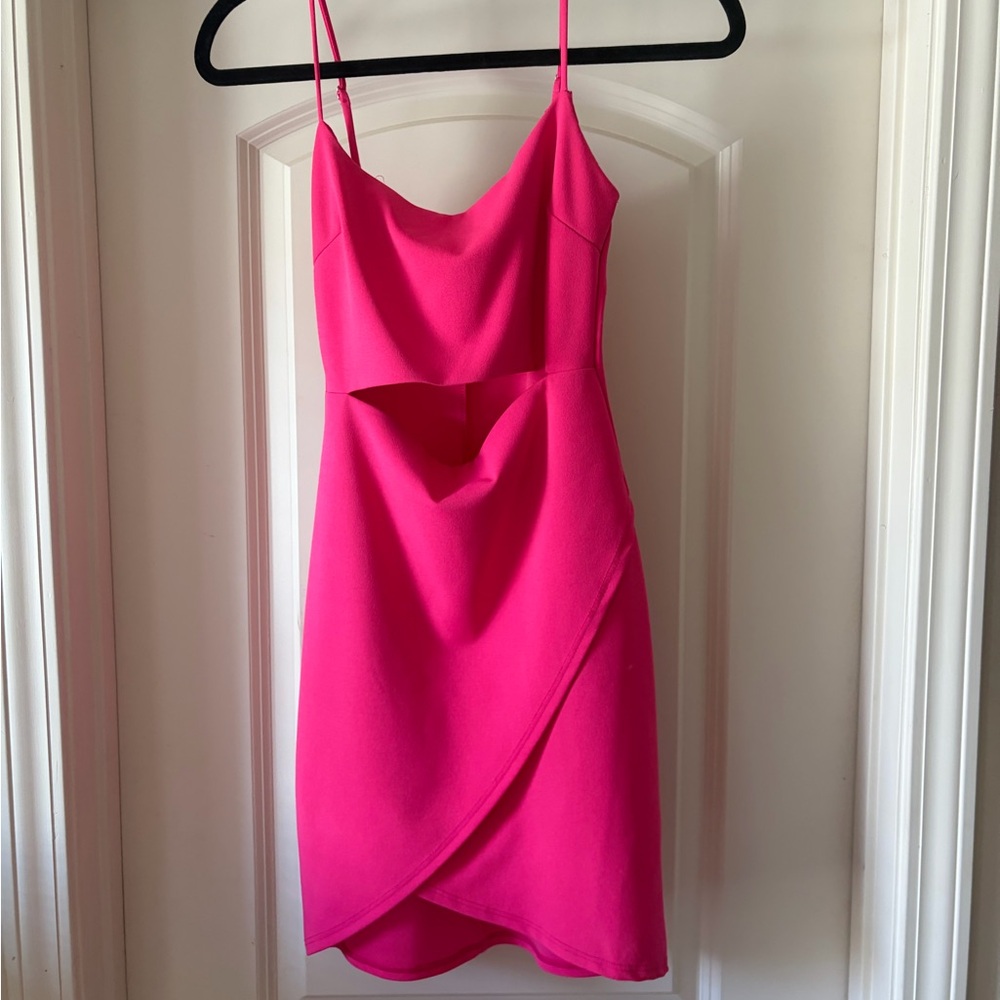 Lulu's Hot Pink Spaghetti Strap Mini Dress